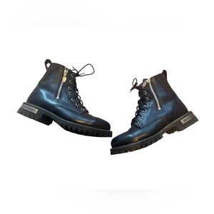 Vintage Red Wing 1668 Black Leather Vibram Sole Moto Biker Ankle Boots size 7.5B